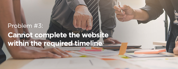 Cannot complete the website within the required timeline